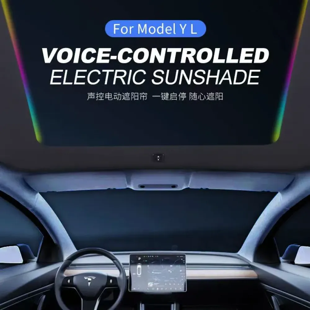 Voice-Controlled Retractable Electric Sunshade for Revamped Tesla Model Y Long Range