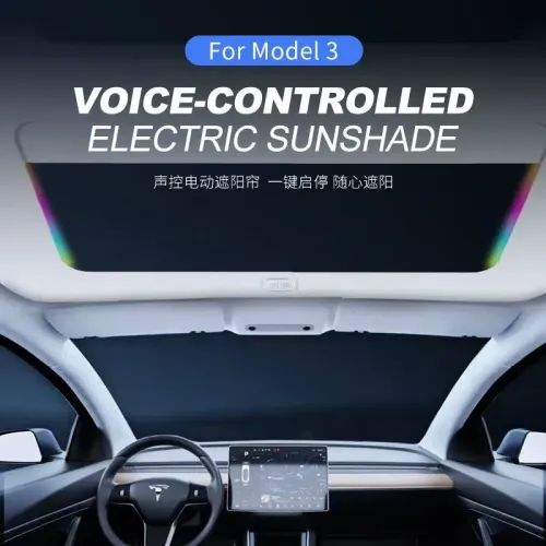 Voice-Controlled Retractable Electric Sunshade for Tesla Model 3